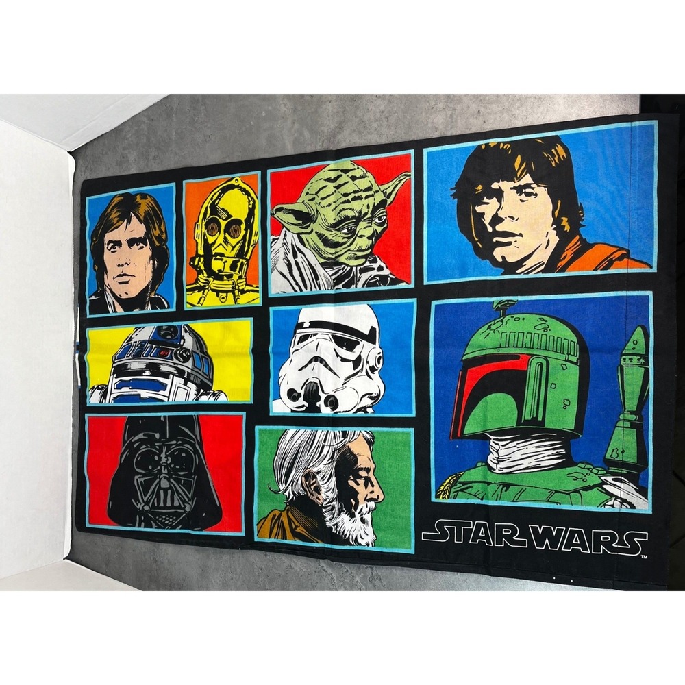 Star Wars Character Collage Pillowcase Retro Comic‎ Style Luke Vader Boba Fett